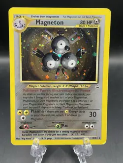 Magneton 10/64 Unlimited Neo Revelation Holo Rare Vintage Pokemon Card LP - Image 1