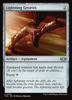 1x Lightning Greaves NM Eng MTG - Commander Dragonstorm - Image 1