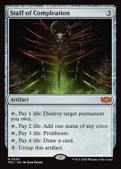 1x Staff of Compleation NM Eng MTG - Commander Dragonstorm - Image 1