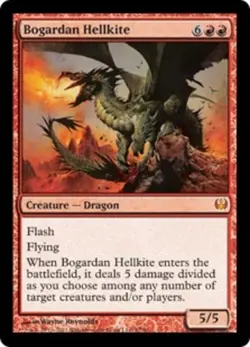 1x Bogardan Hellkite - Foil Light Play, English Duel Decks: Knights vs Dragons M - Image 1