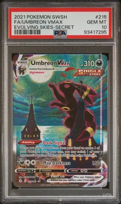 2021 POKEMON SWORD & SHIELD EVOLVING SKIES SECRET FULL ART/UMBREON VMAX PSA 10 - Image 1