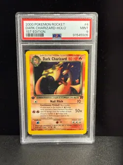 2000 Pokemon Dark Charizard 1st Edition Holo 4/82 Team Rocket English PSA 9 MINT - Image 1