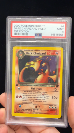 2000 Pokemon Dark Charizard 1st Edition Holo 4/82 Team Rocket English PSA 9 MINT - Image 2