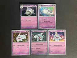 Houndstone (x2/HOLO+RevHOLO) + Greavard (x3/1 HOLO) 5-card mixed Pokemon lot PWE - Image 1