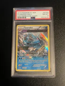 Pokemon Gyarados Prerelease Staff Holo Gyarados Eng Promo XY60 PSA 8 NM - Image 1