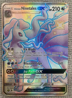 Pokemon Alolan Ninetales GX TCG Full Art SV53/SV94 Hidden Fates Shiny Vault - Image 3