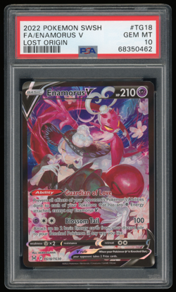 2022 POKEMON SWSH LOST ORIGIN #TG18/TG30 ENAMORUS V FULL ART PSA 10 - Image 1