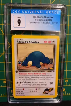 2000 Pokemon Gym Heroes 1st Edition Rocket's Snorlax WOTC #33/132 CGC - Image 1