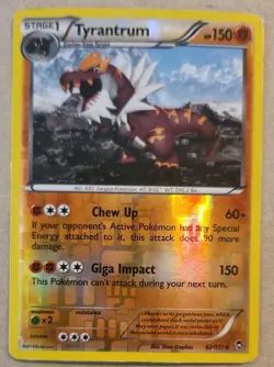 Tyrantrum 62/111 Rev Reverse Holo XY Furious Fists Pokemon LP- - Image 1
