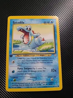 Totodile 81/111 1st Edition Neo Genesis Set WOTC Vintage Pokemon Card 2000 NM - Image 1