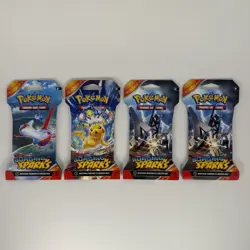 Pokemon TCG Scarlet & Violet Surging Sparks - 4 Sleeved Booster Packs - Sealed - Image 1