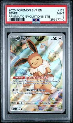 2025 POKEMON SVP EN-SV BLACK STAR PROMO #173 EEVEE PSA 9 - Image 1