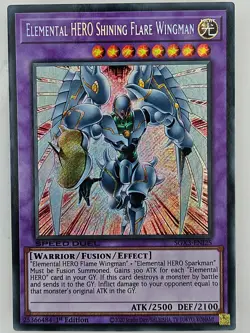 Yu Gi Oh - SGX3-ENI25 Elemental HERO Shining Flare Wingman - Secret Rare - Image 1