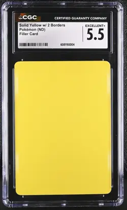 Pokemon: English Solid Yellow w/ 2 Borders Filler Card | CGC 5.5 - Image 1