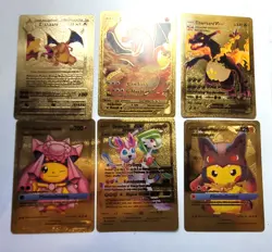 Lot of 6 Gold Foil Pokemon Cards For Collecting Only - Image 1