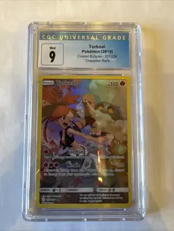 Pokemon Torkoal Secret Rare Cosmic Eclipse Card CGC 9 237/236 - Image 1