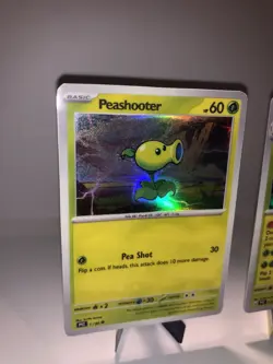 Peashooter & Gatling pea Custom Pokemon Cards Plants vs Zombies (Holographic) - Image 2