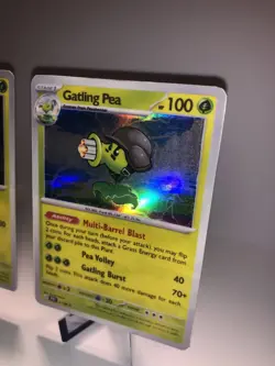 Peashooter & Gatling pea Custom Pokemon Cards Plants vs Zombies (Holographic) - Image 3
