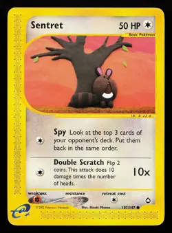 Sentret 107/147 Common Aquapolis Pokemon Card - Image 1