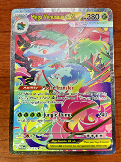 Pokemon Venusaur ex 177/132 Mega Evolution 2025 Holo Double Gold Star Rare Card - Image 1