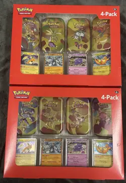 2- Pokemon 4 Mini Tins + 4 Promo Cards Bundle - 151 SAMS CLUB EXCLUSIVE - Image 1