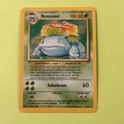 Pokemon TCG Venusaur Base Set Holo Rare Card 15/102 Vintage Unlimited Nice Holo - Image 1