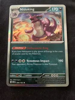 Pokemon TCG Card Nidoking 34/165 Scarlet & Violet 151 Rare Holo - Image 1