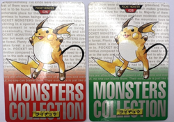 Pokemon Card Raichu Bandai Carddass No.026 Red Green 2 Set Japanese - Image 1