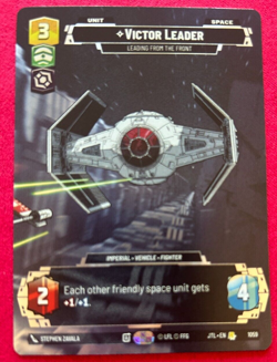 STAR WARS UNLIMITED TCG JUMP TO LIGHTSPEED: PRESTIGE FOIL CARD: VICTOR LEADER - Image 1