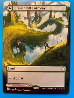 MTG 1x BORDERLESS Branchloft Pathway Boulderloft 284 Zendikar Rising Magic x1 NM - Image 1