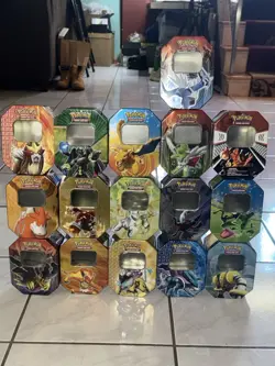 Pokemon Empty Tins Lot OF 16 VINTAGE 2008-2012+ SEE PHOTOS - Image 1