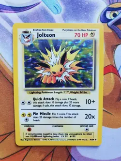 Jolteon 4/64 Holo Unlimited Jungle No Set Symbol Error Pokemon Card (LP-) - Image 1