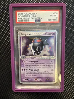 2004 Pokemon GENGAR EX Fire Red & Leaf Green ULTRA RARE Holo 108/112 - PSA 8 - Image 1