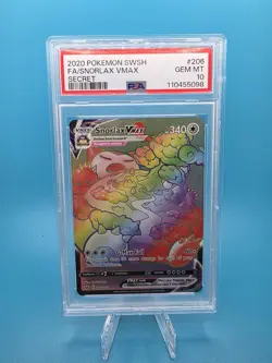 2020 POKEMON SWORD & SHIELD SECRET #206 FULL ART/SNORLAX VMAX PSA 10 - Image 1