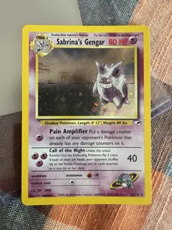 Pokemon TCG Sabrina's Gengar Holo Rare Card 14/132 Unlimited Gym Heroes - Image 1