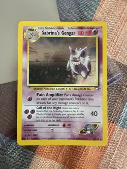 Pokemon TCG Sabrina's Gengar Holo Rare Card 14/132 Unlimited Gym Heroes - Image 2