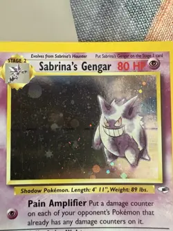 Pokemon TCG Sabrina's Gengar Holo Rare Card 14/132 Unlimited Gym Heroes - Image 3