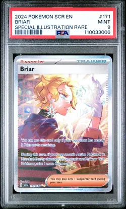 2024 POKEMON SCR EN-STELLAR CROWN SPECIAL ILLUSTRATION RARE #171 BRIAR PSA 9 - Image 1