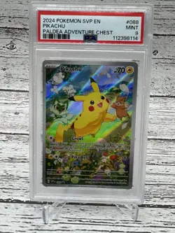 Pokemon Scarlet Violet Promo EN Pikachu Paldea Adventure Chest PSA 9 MNT #088 - Image 1