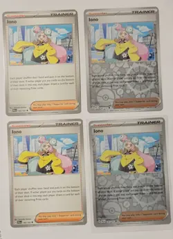 Iono 185/193 Uncommon Playset 4X Paldea Evolved Pokemon TCG NM Reverse/non Holo - Image 1