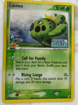 Pokemon 2006 Card Cacnea 47/100 EX Crystal Guardians Stamped Holo - Image 2