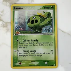 Pokemon 2006 Card Cacnea 47/100 EX Crystal Guardians Stamped Holo - Image 3