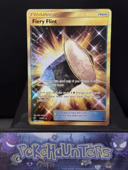 Pokemon Card Fiery Flint 76/70 Gold Secret Rare Dragon Majesty Played - Image 1