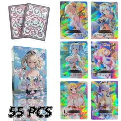 55 Pieces Complete SET Deck Goddess Story Holographic Waifu Anime Trading Cards - Image 1