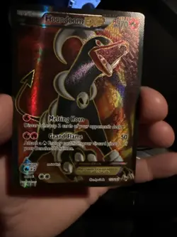 Pokemon TCG Houndoom-EX Full Art Ultra Rare Card Breakthrough 153/162 Holo - Image 1