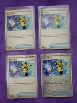 Pokemon Trainer Super Rod Gold Paldea Evolved Card 188/193 Playset X4 Nm - Image 1