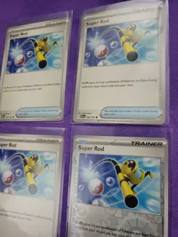 Pokemon Trainer Super Rod Gold Paldea Evolved Card 188/193 Playset X4 Nm - Image 3