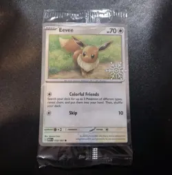 Eevee 133/165 (Holiday Calendar) Snowflake Stamp Promo Pokemon Card SEALED - Image 1