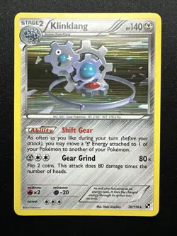 Klinklang 76/114 Black & White Holo 2011 Pokemon Card LP - Image 1