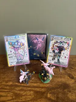 Pokemon TCG Umbreon And Espeon black star promo prismatic figure collection - Image 1